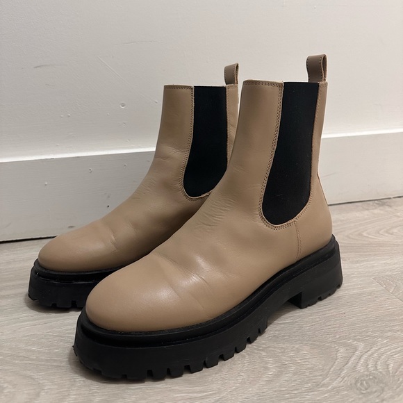 & Other Stories Chunky Leather Boots - Tan/Beige - Picture 3 of 6